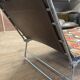 1970 orange pattern / chaise longue / vintage camp bed in metal and fabric