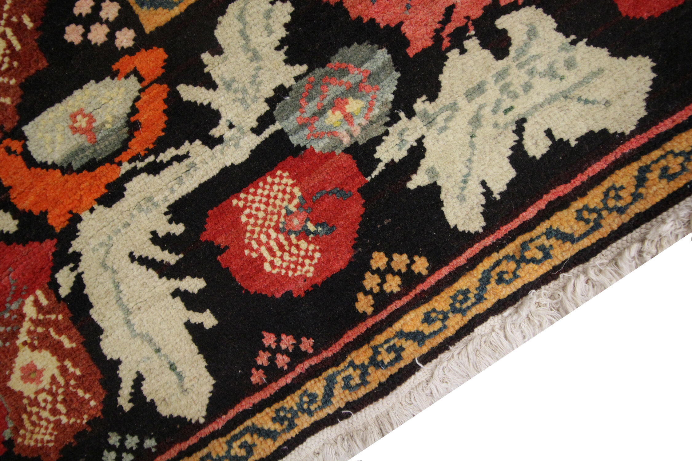 Handwoven caucasian karabakh rug, oriental wool floral carpet- 120x260cm