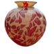 Red and brown glass ball vase, France 1930