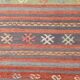 7x5 Red & brown Handmade Wool Kilim Rug,221x156 Cm