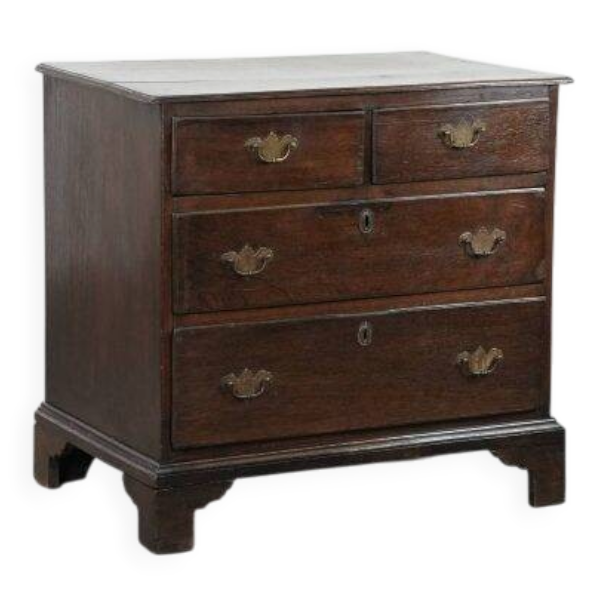 Subtle English Antique Oak Chest from the 18th Century