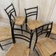 Série de 6 chaises en bois & cordes - italie 1960