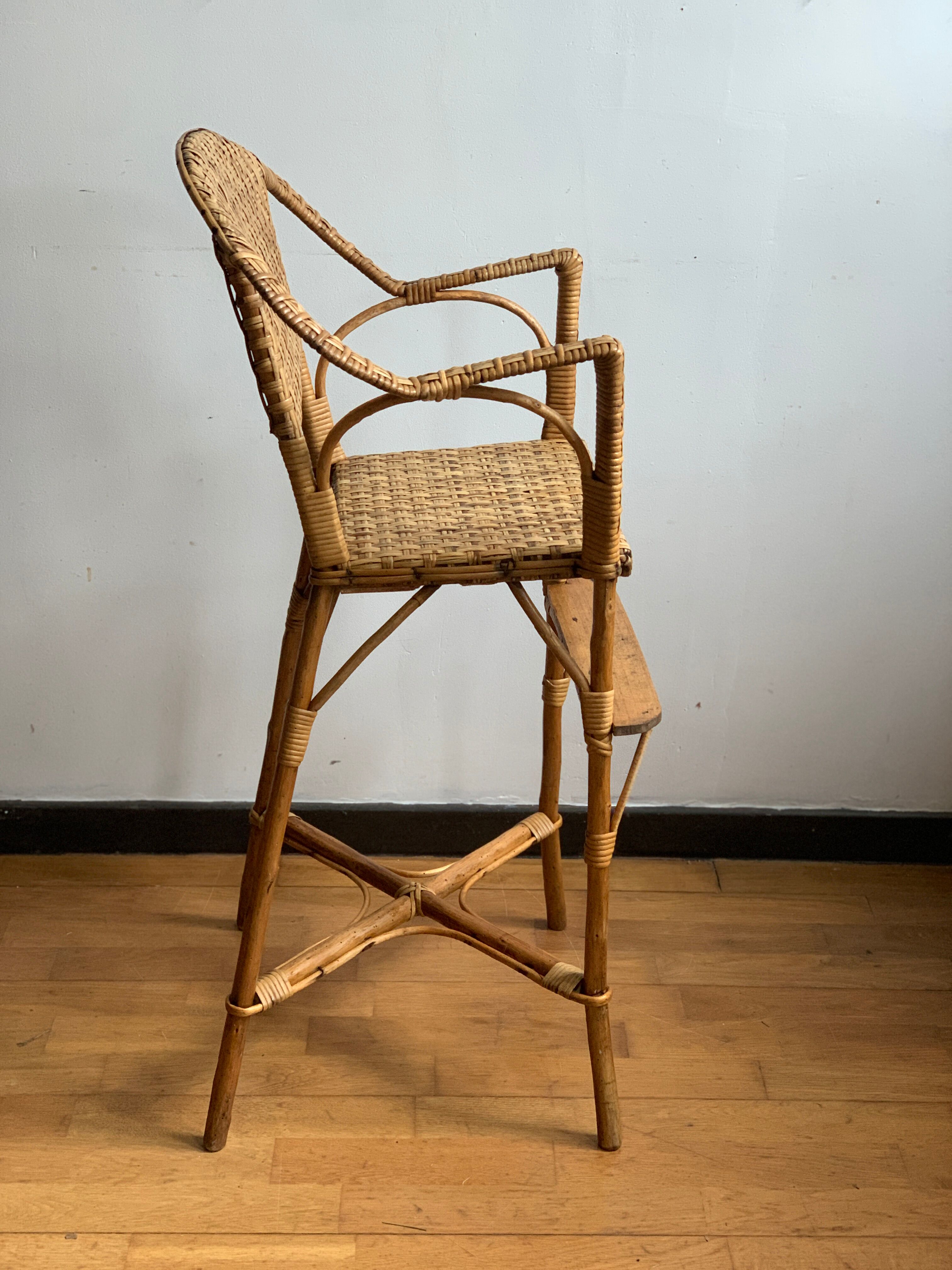 Rattan high chair