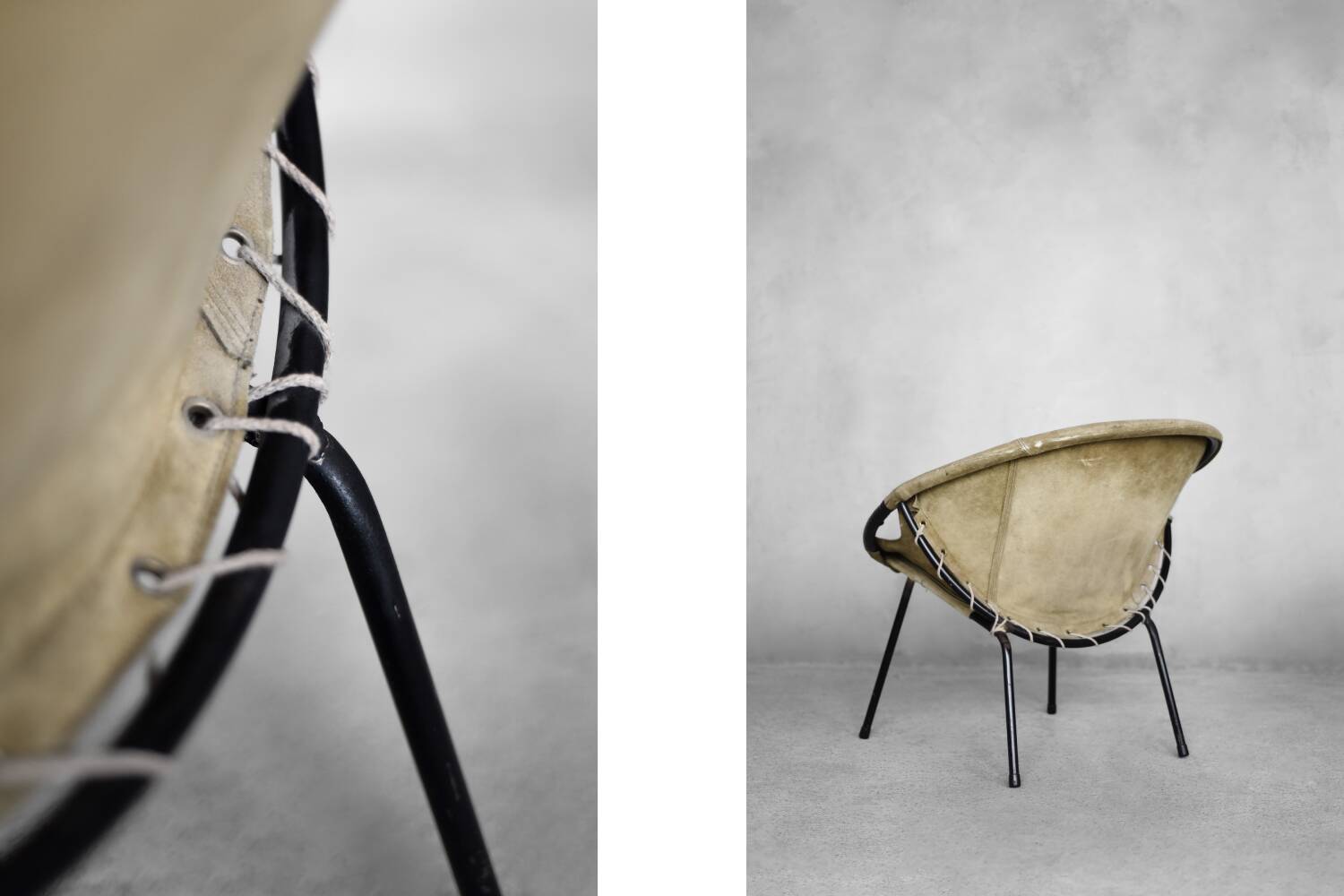 Metal and suede armchair, Germany 1960