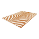 Vintage orange and white zebra rug in ethnic style.