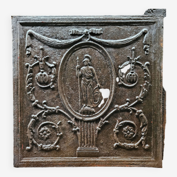 Plaque cheminée, Minerve patronne des artisants 55 x 55 cm