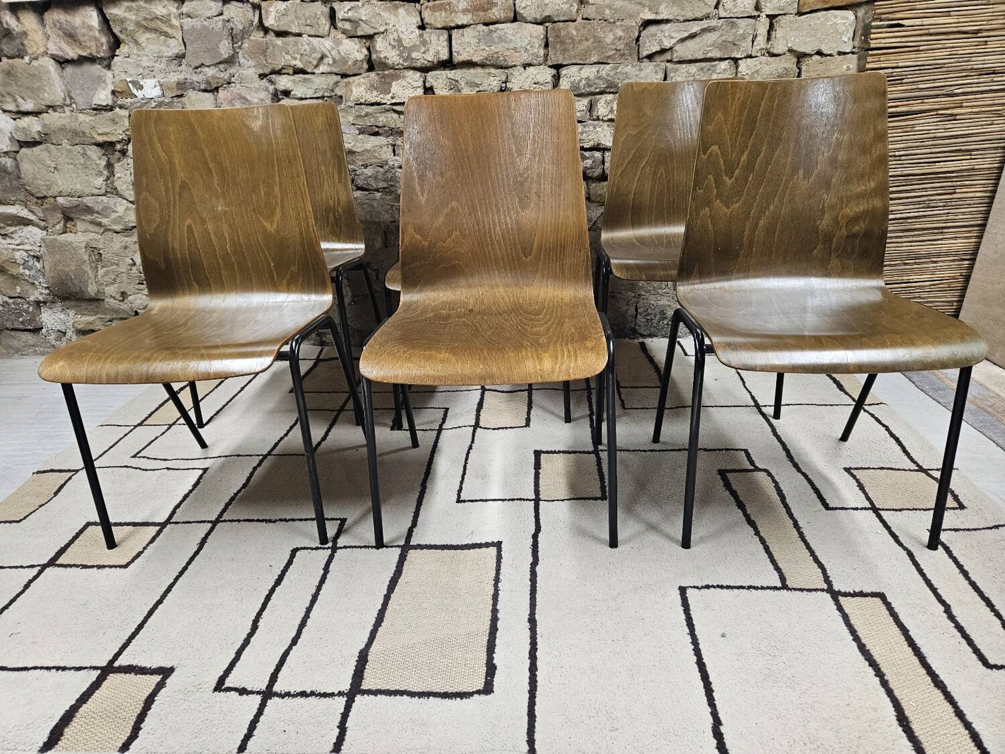 6 chaises Hiller empilable 1970