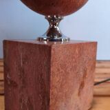 Lampe à poser en marbre rouge - style Barbier 1970