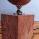 Lampe à poser en marbre rouge - style Barbier 1970
