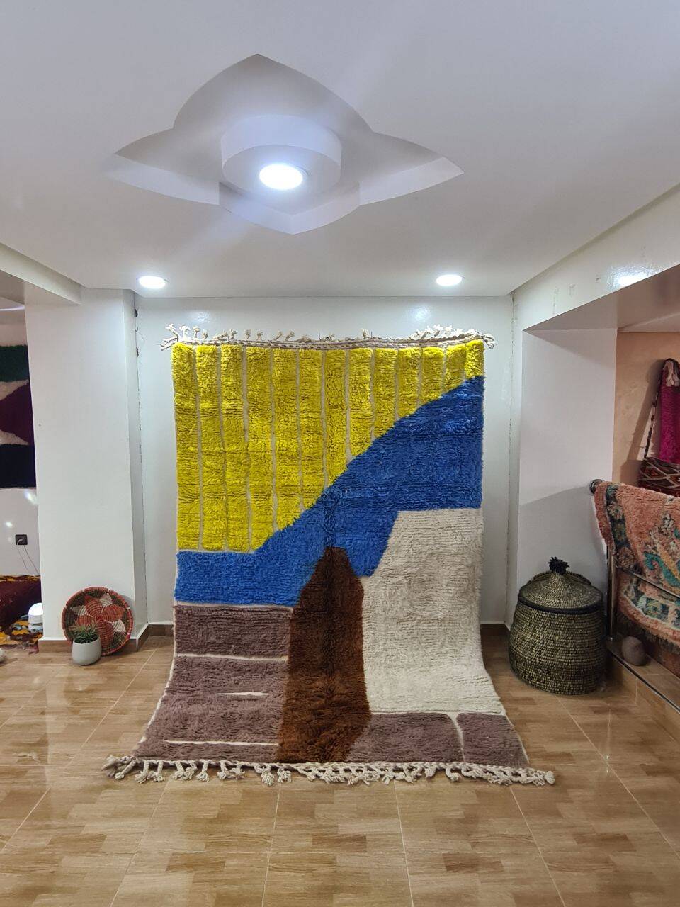 Handmade wool Berber rug 250x150 cm