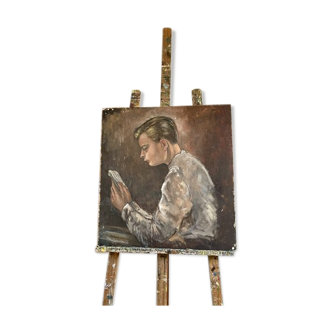 Peinture portrait de jeune homme