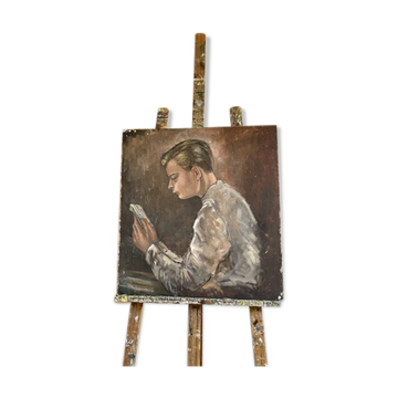 Painting portrait of a young man