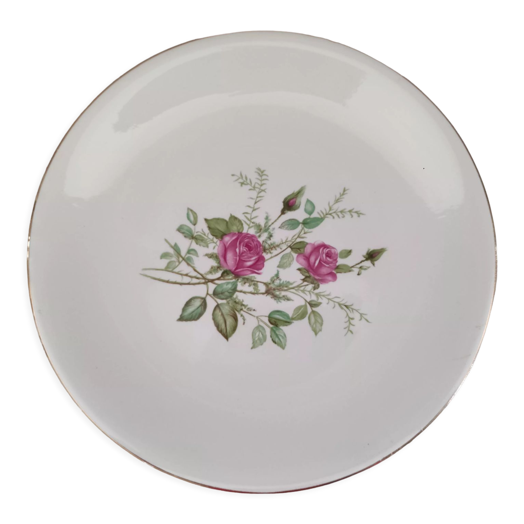 Round porcelain dish from gien france model pompadour