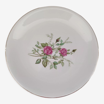 Plat rond en porcelaine de gien france modèle pompadour