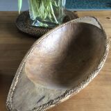 Wooden and wicker salad bowl from the 1900s