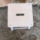 Vintage white wood milking stool