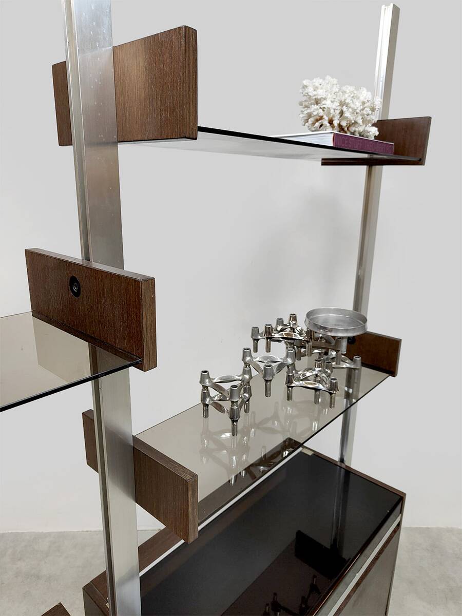 Vintage modular bookcase cabinet Michel Ducaroy Ligne Roset 1970