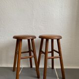 Pair of vintage wooden stools