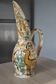 Vase ancien tourné à la main, décor d'antilope