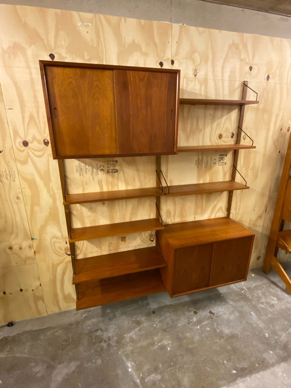 Vintage scandinavian teak wall unit by Poul Cadovius for Royal System 1960s
