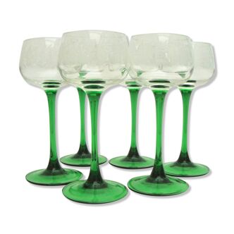 Set 6 glasses of Alsace wine