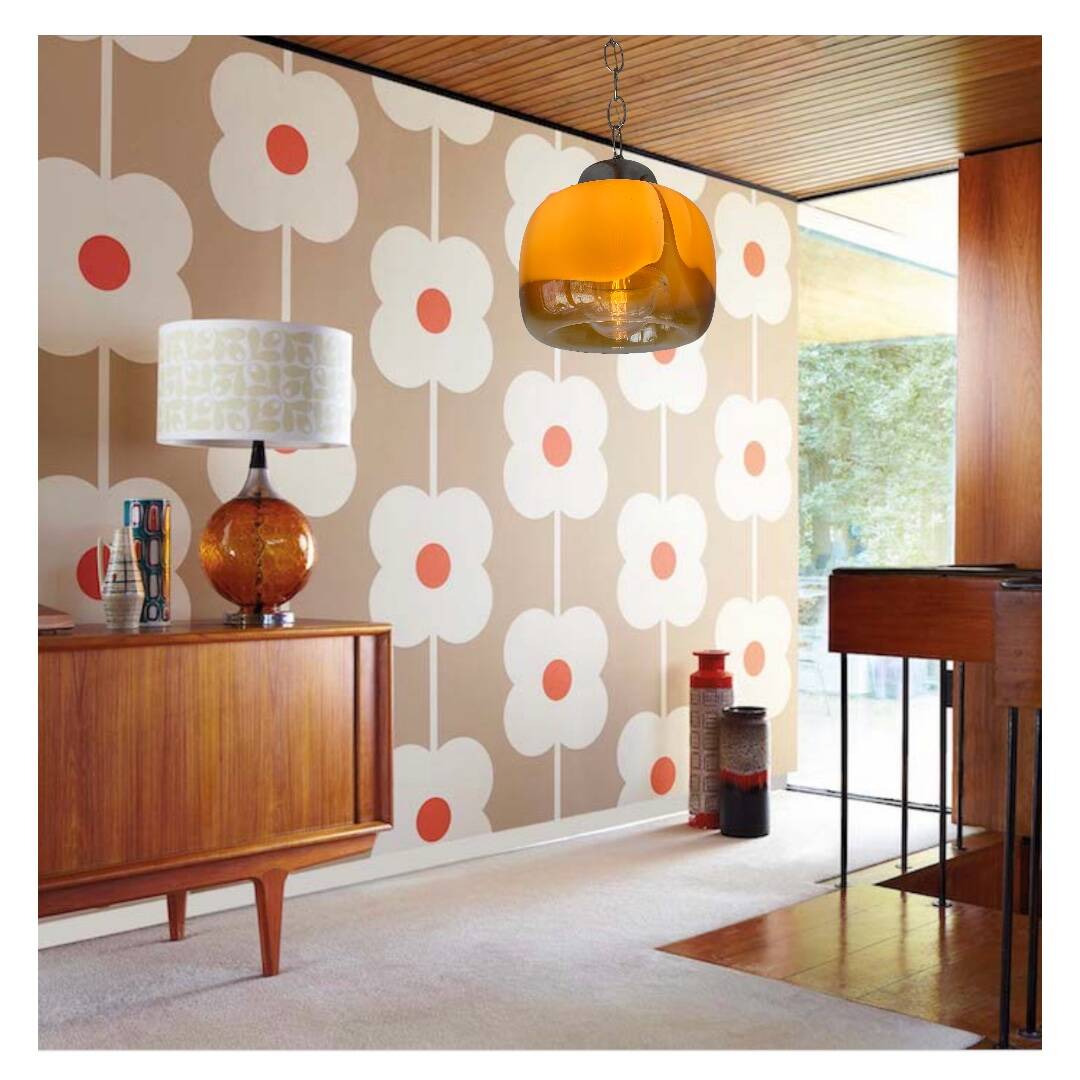 Large Murano Mazzega pendant light from the 70s