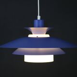 Blue design lamp by jeka metaltryk model stine - denmark 1970 - 100 % original