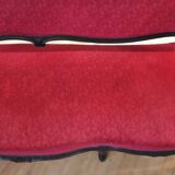 Antique Louis XV style red velvet settee