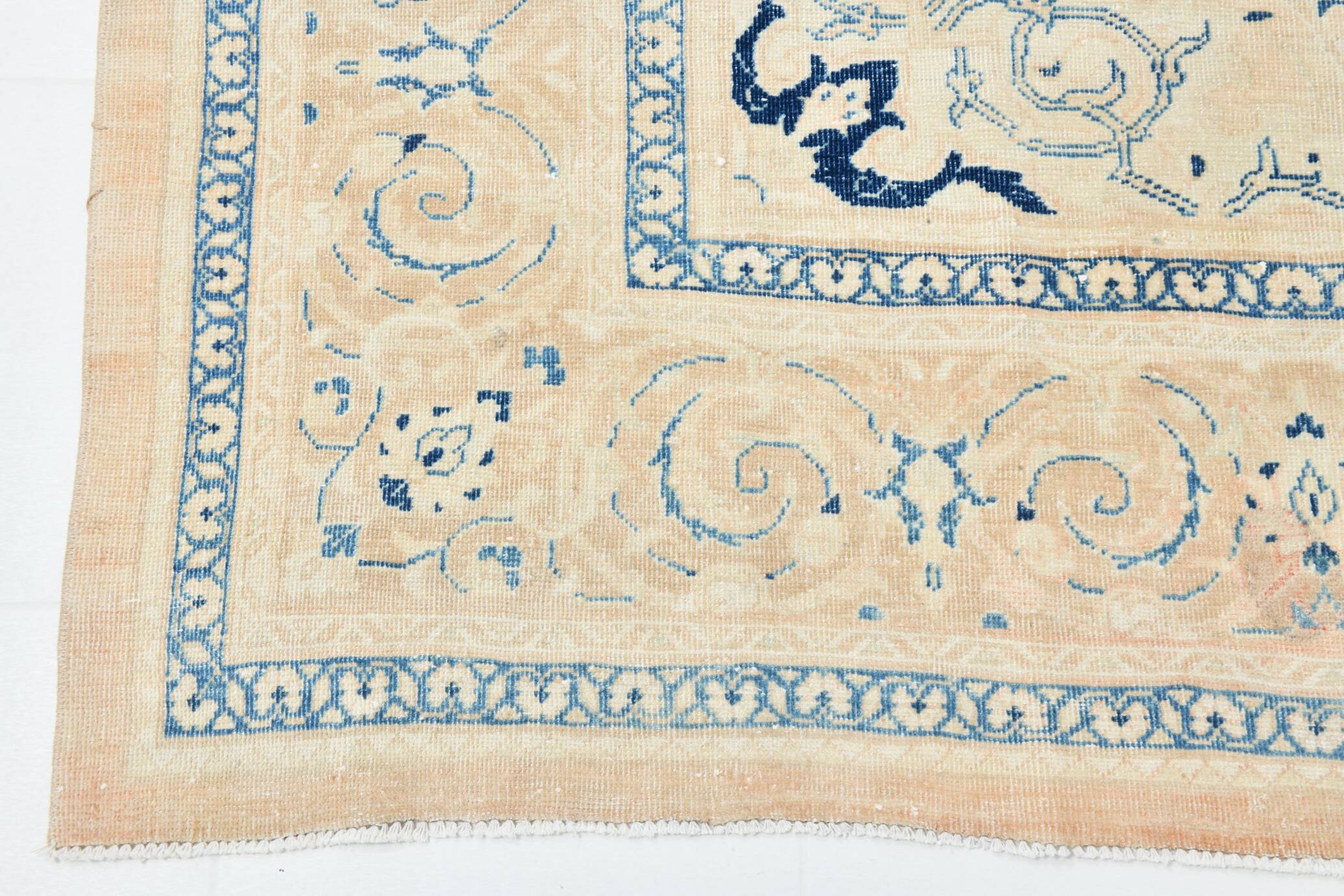 Grand Tapis Persan Ancien – Motifs Médaillon, Laine Nouée Main, 289x376 Cm