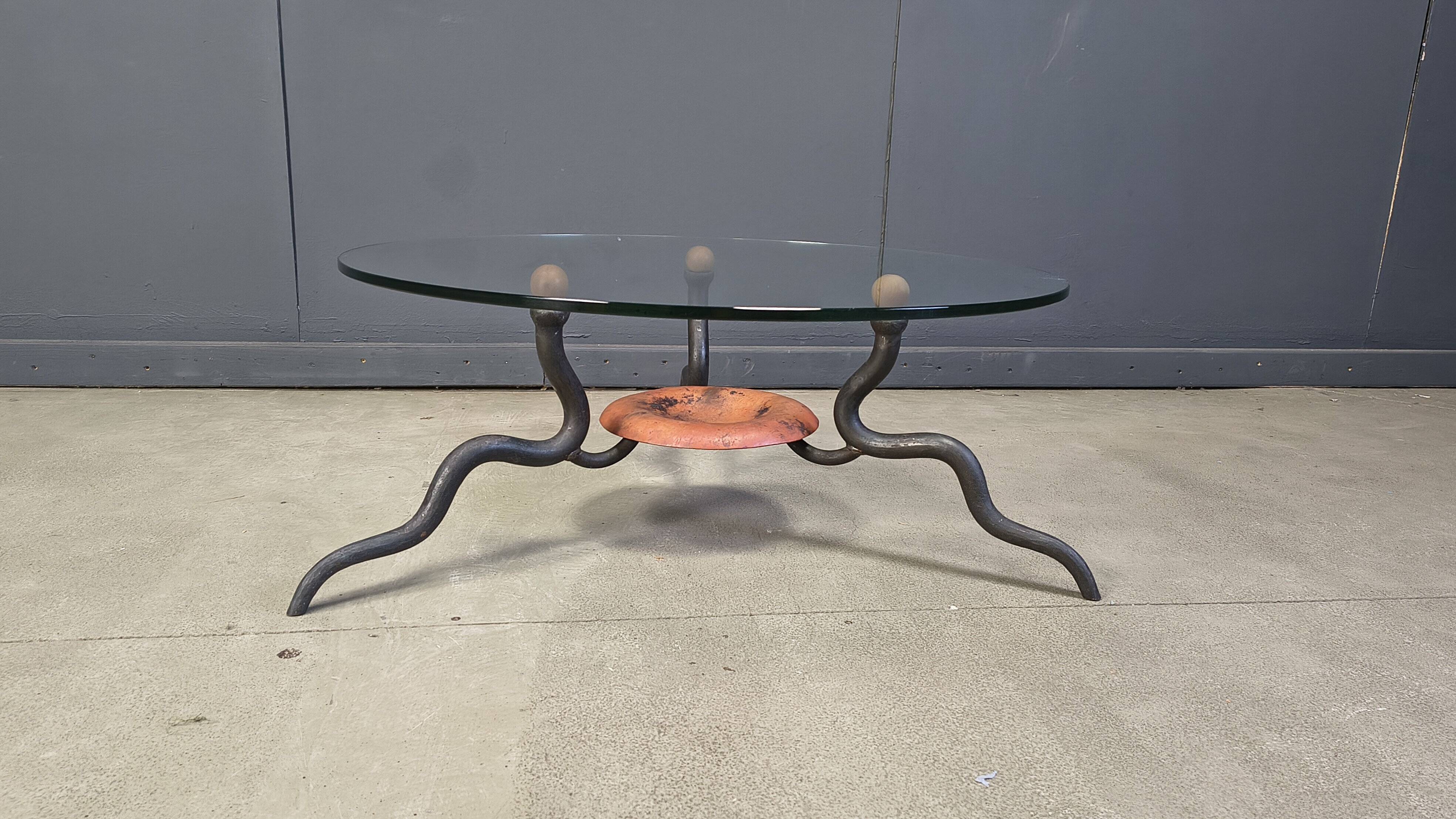 Table basse en fer forgé par DAB, années 1970 - Pays-Bas