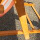 Chaise longue, chilienne vintage ton orangé