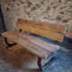 Vintage garden bench – oak and cast iron – from the 1960s