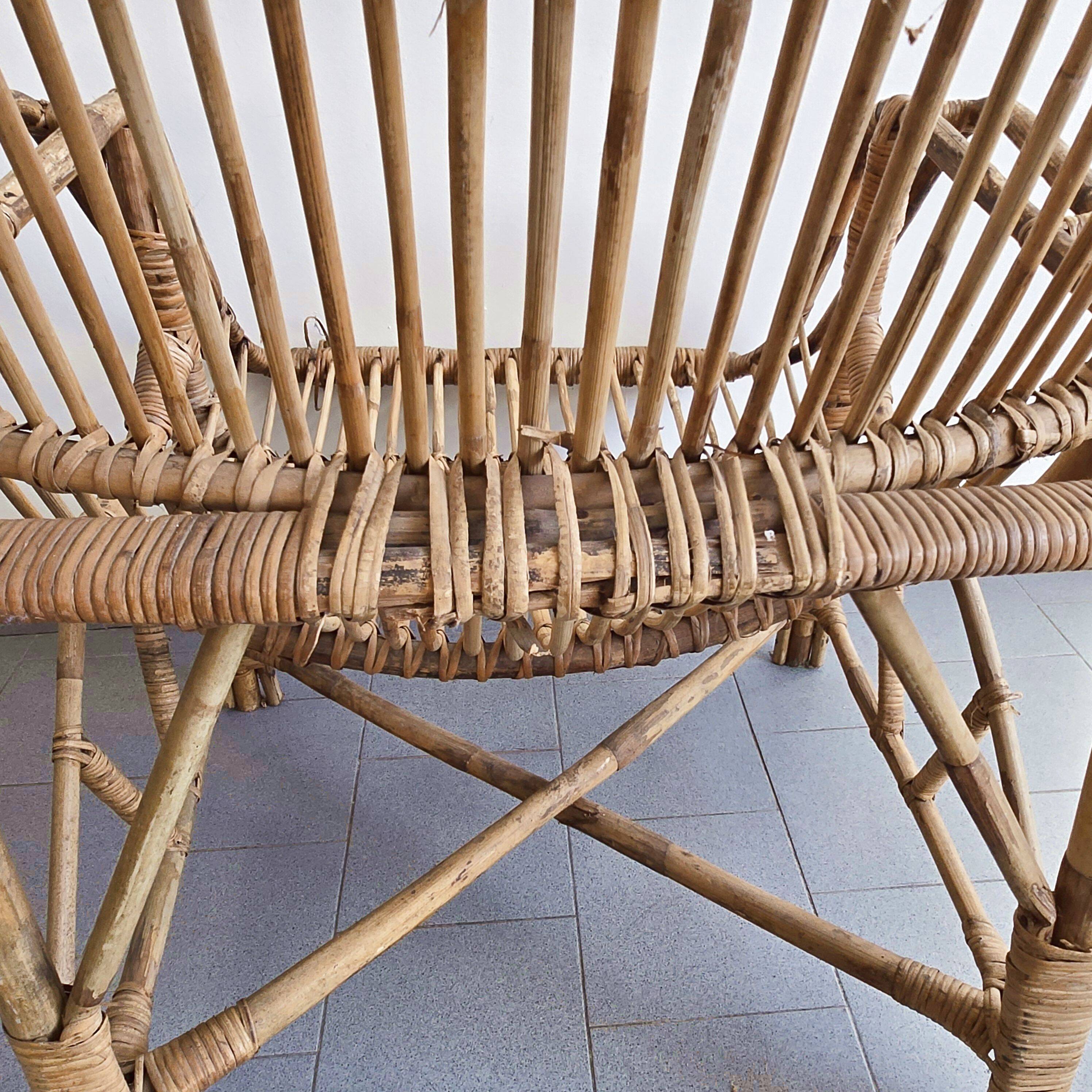 Vintage rattan armchair 1960