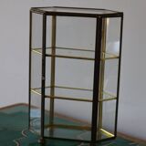 Vintage glass and brass jewelry box