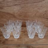 Set of 6 Harlequin wine/port glasses in Reims crystal glass 1950