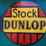 Old enamelled plate "Stock Dunlop" 50cm 1950