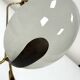 Vintage Italian brass and curved glass chandelier from 1950s
