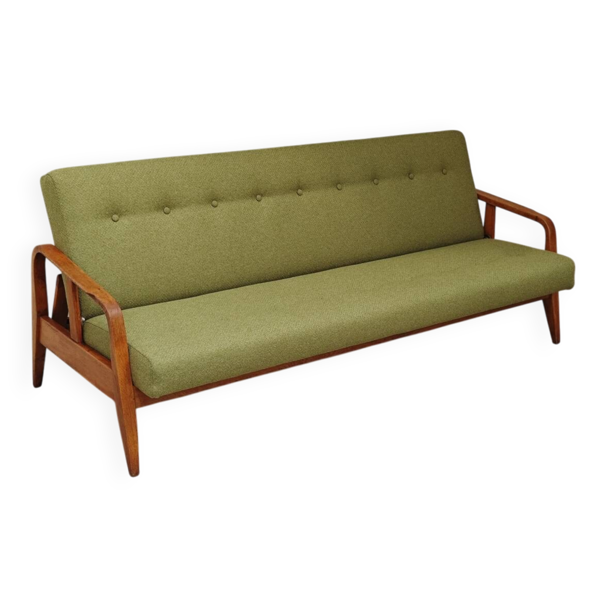 Green Banquette Daybed from Czechoslovakia 1960