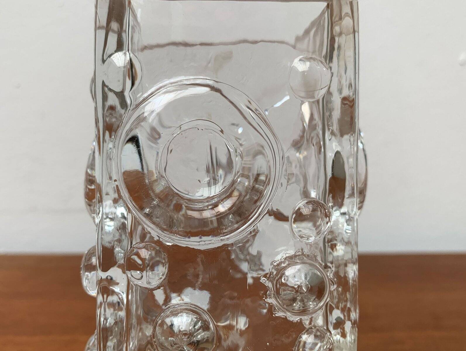 Brutalist Bubble Glass Vase by Josef Schott for Smalandshyttan, Mid-Century Swedish, 1960s