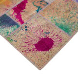 Handmade oriental 204 cm x 300 cm multicolor patchwork carpet