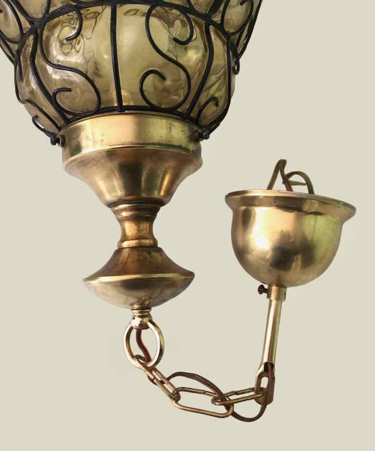 Amber Venetian lantern pendant light