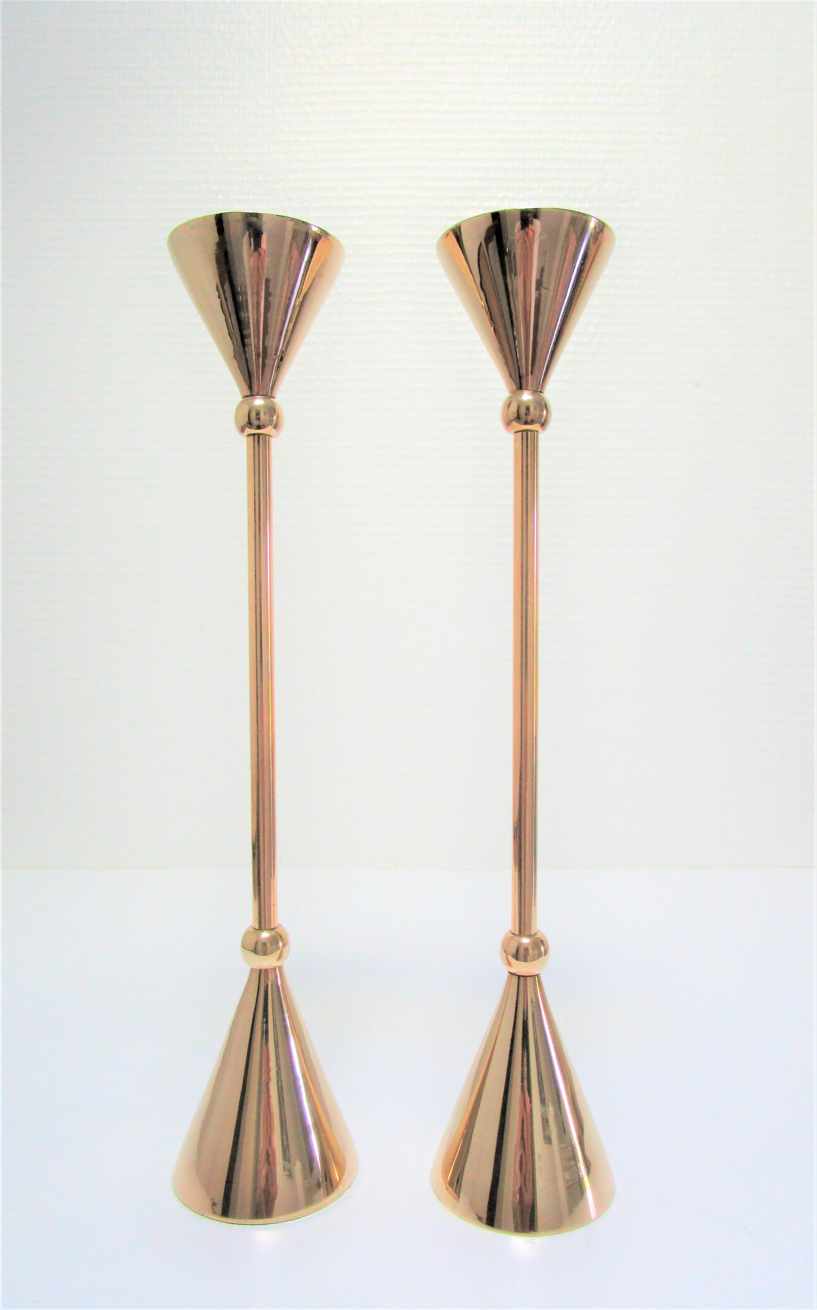 Pair of solid brass candle holders 80