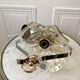 Petal hanging lamp in glass, brass and chrome metal 50