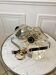 Petal hanging lamp in glass, brass and chrome metal 50