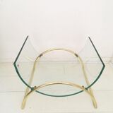 Galotti and radice exclusive Italian, brass and glass magazineholder, 1970s