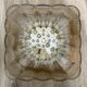 Vintage Glashütte Limburg Flower Glass Flush Light 1960s
