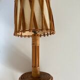 Lampe à poser rotin louis sognot