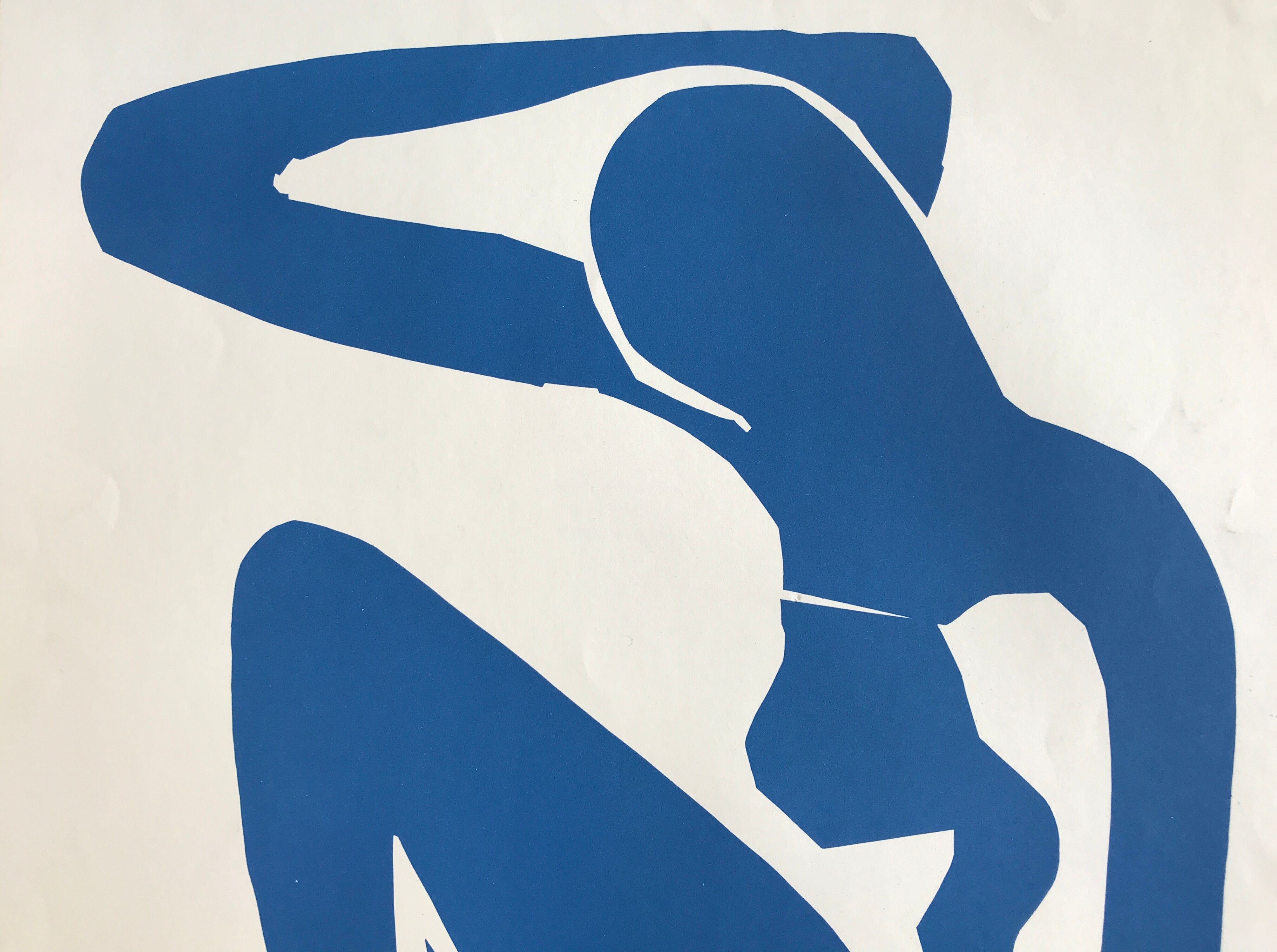 Lithographic poster after Graceful Blue Nude of 52 by MATISSE, Musée de Céret, 1980 (Mourlot)