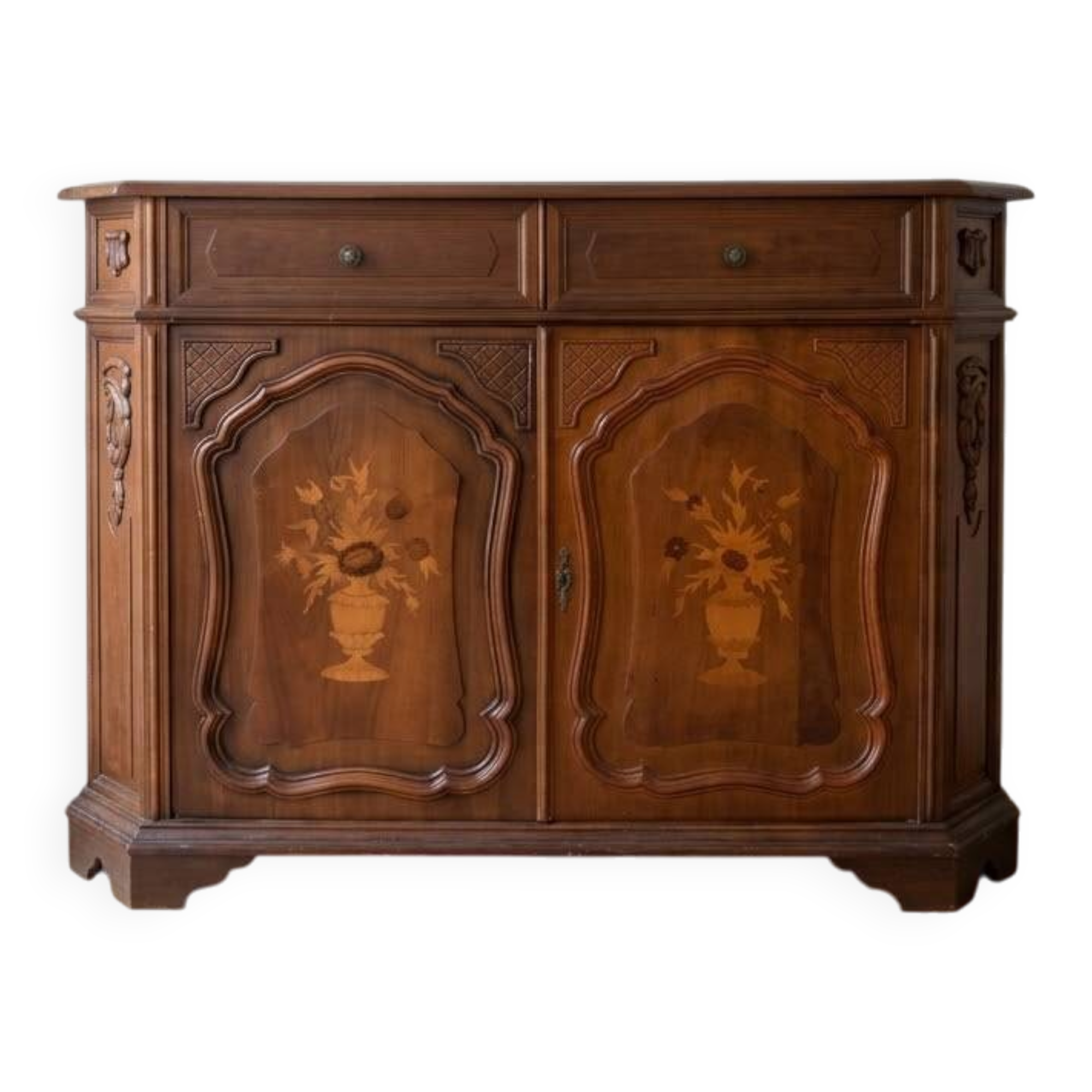 Antique Louis XVI buffet in solid wood and marquetry.