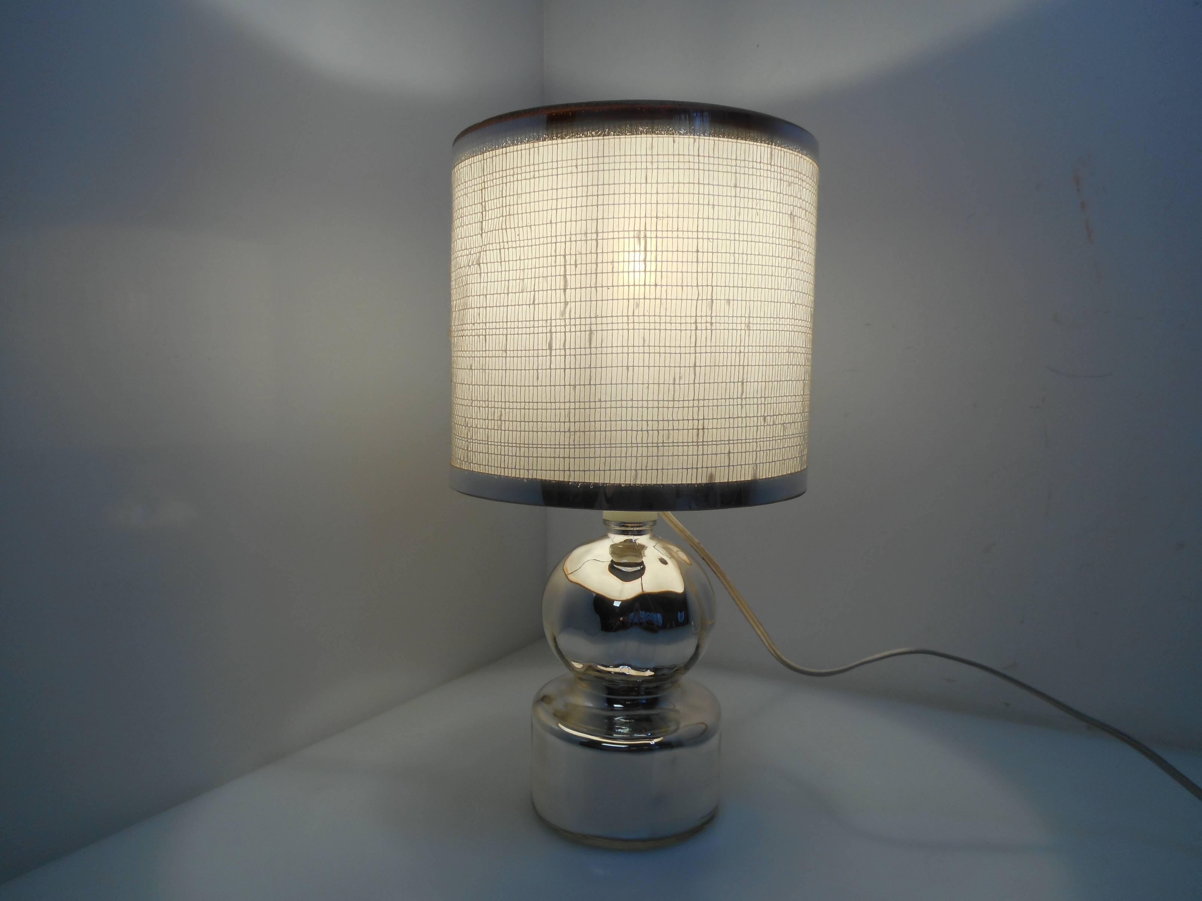 Lampe de chevet verre mercurisé vintage